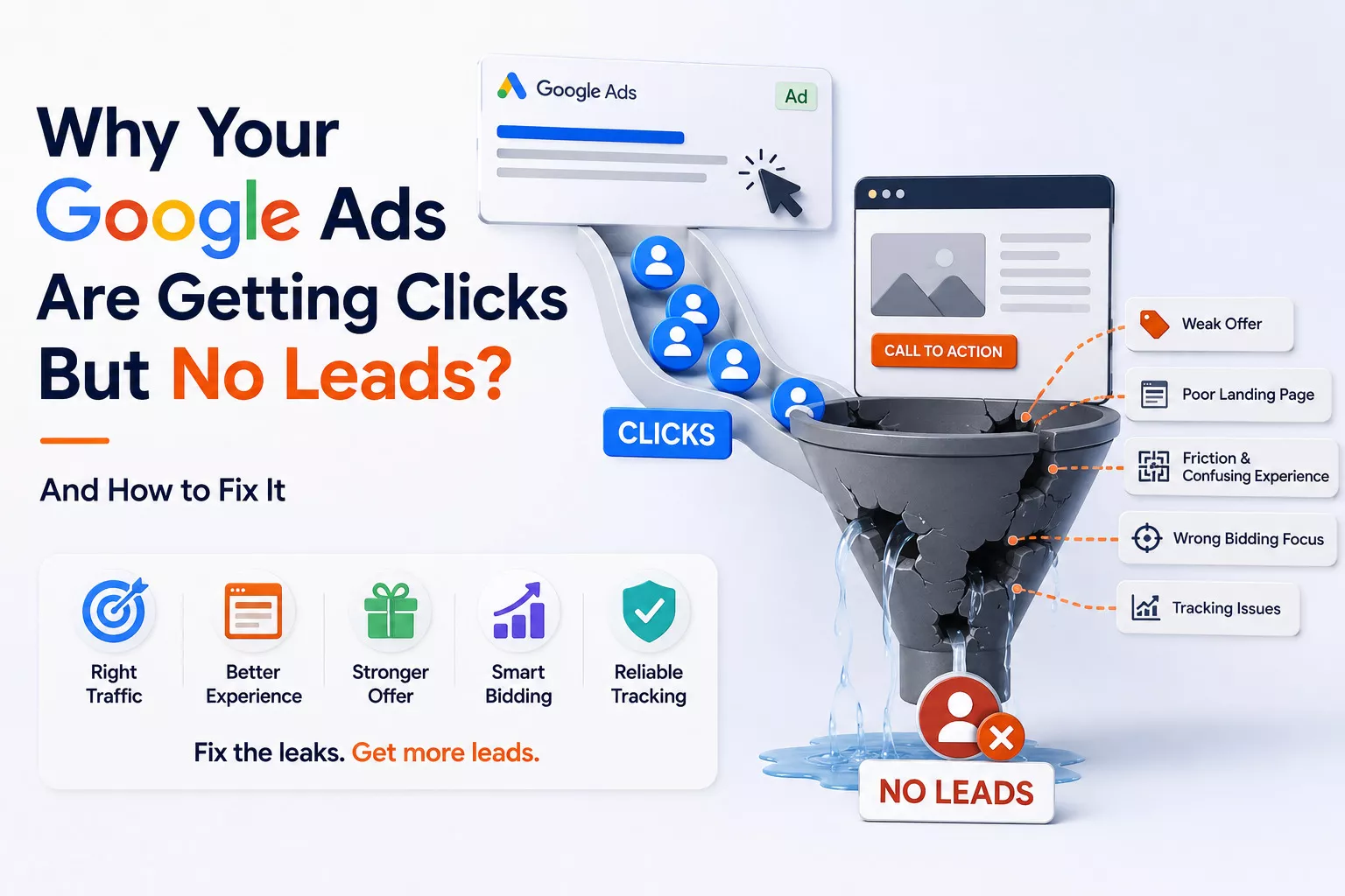 Why Your Google Ads Are Getting Clicks But No Leads (And How to Fix It)